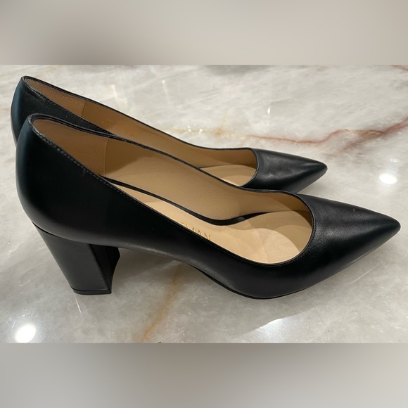 Stuart Weitzman Black Linsi 75 Block Pump - Picture 4 of 7